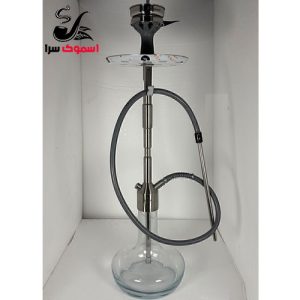 قلیان کرنو شیشه شفاف کالیفرنیا نقره ای